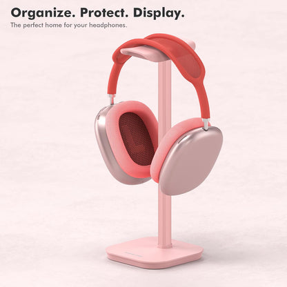Headphone Stand, Desktop Headset Holder Heavy Base Desk Earphone Stand Aluminum Gaming Headset Hanger Rack Compatible with AirPods Max, AirPods Pro, Sony, Beats, Bose, Razer (White)