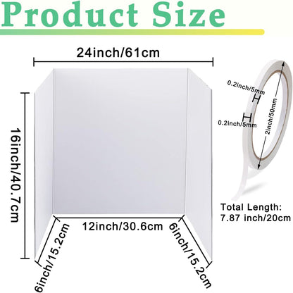 3-Pack Black Trifold Display Boards, 24 x 16 Inches Tri-Fold Corrugated Presentation Boards for Classroom Projects, Science Fairs, Business Events, and Exhibits