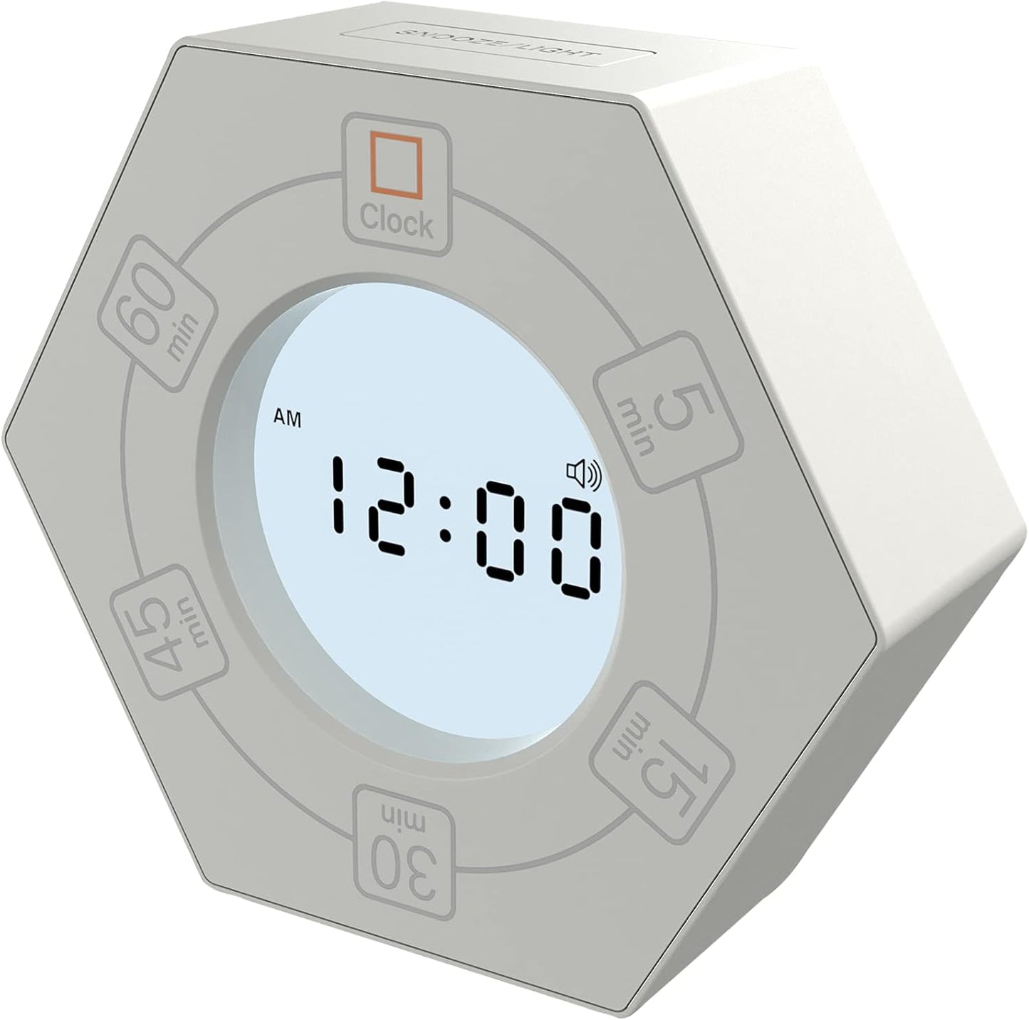 Home & Office Timer with Clock, 5,15, 30, 45, 60 Minute Preset Countdown Timer, Easy-to-Use Time Management Tool (Cyan)