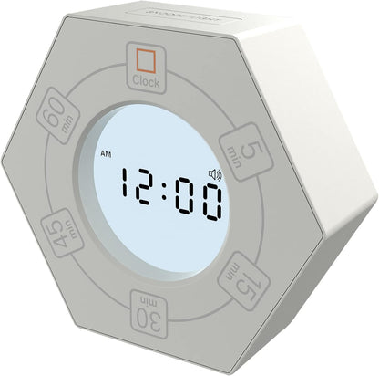 Home & Office Timer with Clock, 5,15, 30, 45, 60 Minute Preset Countdown Timer, Easy-to-Use Time Management Tool (Cyan)