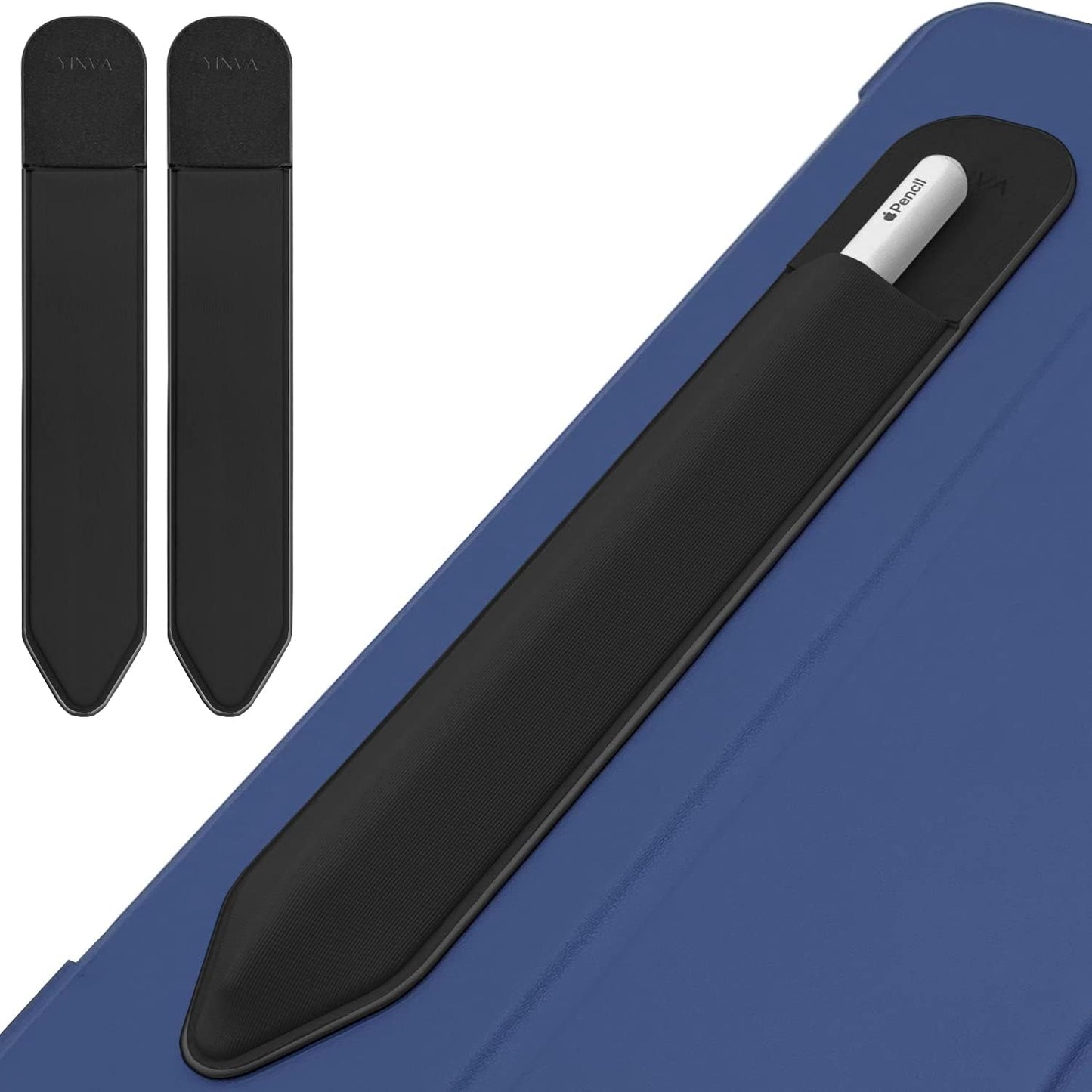 YINVA Pencil Holder Compatible with Apple Pencil 2nd Generation and 1st Gen, Elastic Sleeves Pencil Pouch Accessories Design for iPad and Stylus (Black)