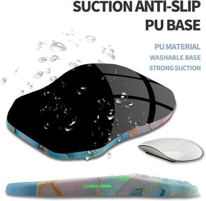 Ergonomic Raised Mouse Pad Wrist Support with Bilateral Slope Memory Foam Mousepad for Wrist Rest and Carpal Tunnel Pain Relief 11.8x7.9〃 Black