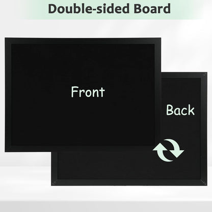 DOLLAR BOSS Bulletin Boards with Linen 1-Pack 16''X 12'' Double-Sided Cork Board for Walls Wood Framed Bulletin Boards, Small Pin Board for Home Kitchen Office Decorative Hanging 10 Pushpins