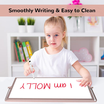 Dry Erase White Board, 16inX12in Large Magnetic Desktop Whiteboard with Stand, 10 Markers, 4 Magnets, 1 Eraser, Portable Double-Sided White Board Easel for Memo to Do List Desk Office