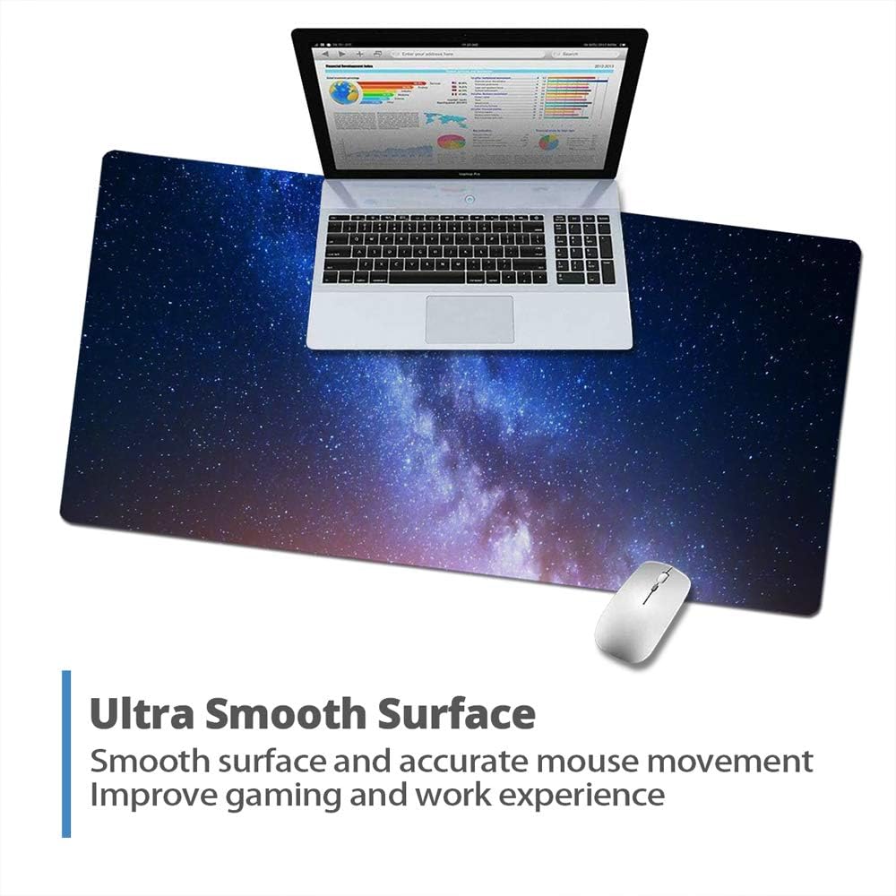QIYI Large Mouse Pad, Cute Pink Desk Mat for Desktop, Women Girls PU Leather Desk Pad Waterproof Gaming Mousepad, Rose Gold Marble Computer Protector Writing Pad for School Office Home 31.5" x 15.7"