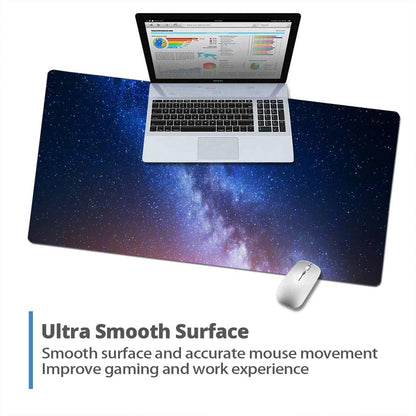 QIYI Large Mouse Pad, Cute Pink Desk Mat for Desktop, Women Girls PU Leather Desk Pad Waterproof Gaming Mousepad, Rose Gold Marble Computer Protector Writing Pad for School Office Home 31.5" x 15.7"