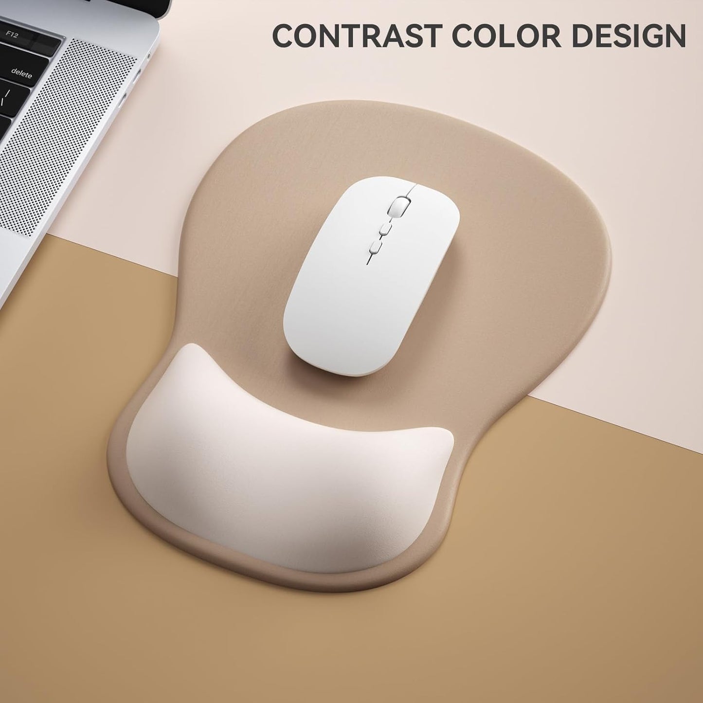 Ergonomic Mouse Pad with Wrist Rest,Cute Gel Mousepad Wrist Support - Small Mini Portable for Travel Mouse Pads for Desk Laptop,Computer,Office & Home Decor (Pink&Light Pink)