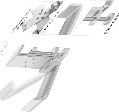 All Aluminum Foldable Headphone Holder for Desk, Headset Stand for Desk,Backpack Holder Hook for Desk,Table Bag Hook,Under Desk Clamp Hook for Gaming PC Accessories,Black