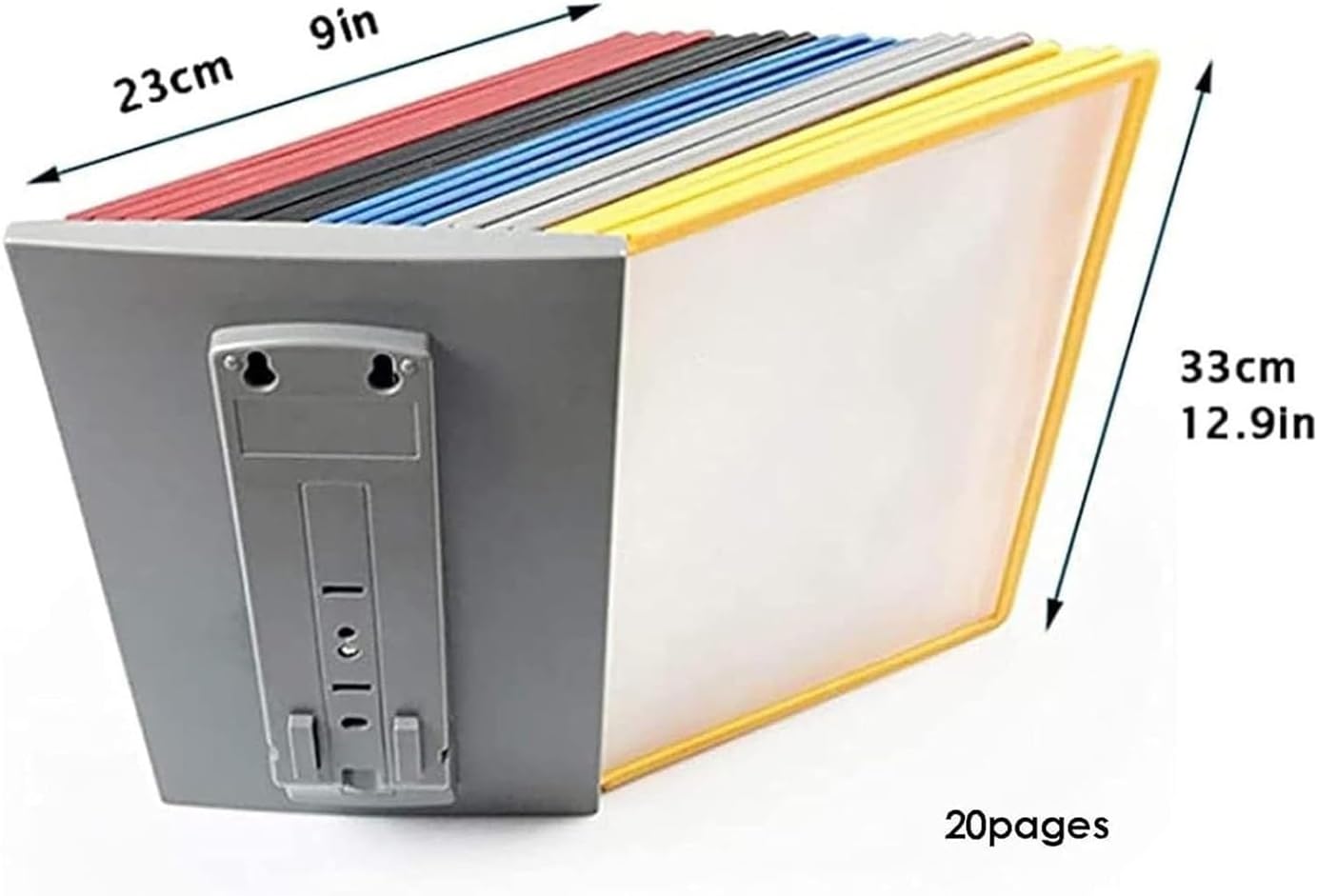 KYOFIS Wall Mounted Flip Display Folder Reference Organizer 20 Sides Document Holder A4 Poster Binder System for Wall