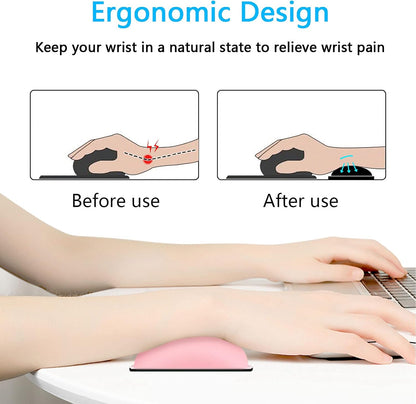 Dapesuom Mouse Wrist Rest, Ergonomic Memory Foam Mouse Wrist for Computer Desk Mats Support, PU Leather Hand Rest Pad Cushion for Gaming, Laptop, Men, Women, Pain Relief & Easy Typing, Black