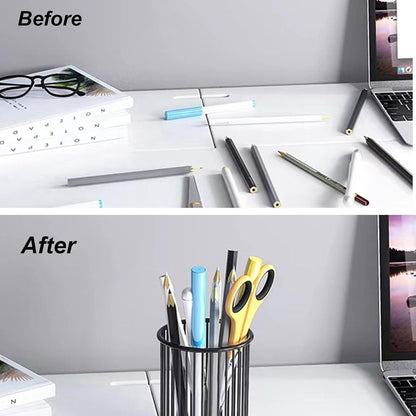 Metal Pen Holder Cup for Desk Makeup Brushes Pencil Holders Home Office Organizer Black