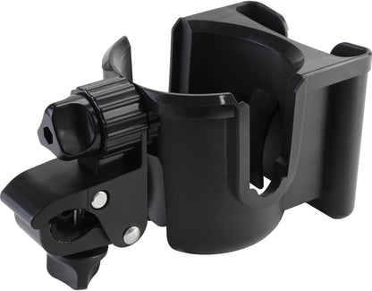 Universal Stroller Cup Holder with Phone Holder, 360°Rotatable Bottle Holder with Strong Clip, Accessories for Stroller, Bike, Wheelchair, Walker, Scooter (UM-SCH-B2409, Large)