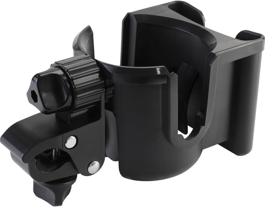Universal Stroller Cup Holder with Phone Holder, 360°Rotatable Bottle Holder with Strong Clip, Accessories for Stroller, Bike, Wheelchair, Walker, Scooter (UM-SCH-B2409, Large)
