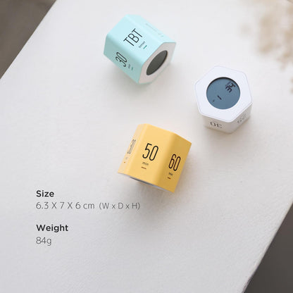 Mooas Multi-Hexagon Clock Cube, Digital Clock, Pomodoro Timer with Backlight 12/24H Count up & Countdown, Flip Timer, Various Time Presets - Ideal for Classroom, Gym, Office (Yellow)