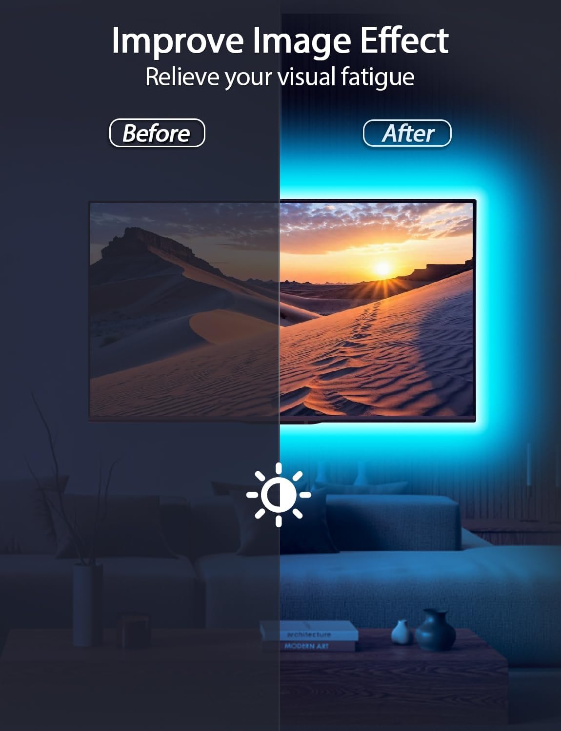 MATICOD LED Lights for TV Led Backlight, 9.84ft RGB Led Strip Lights USB TV Lights Behind 32-43in, APP Remote Control Music Sync TV Led Light for Bedroom Gaming Home Décor