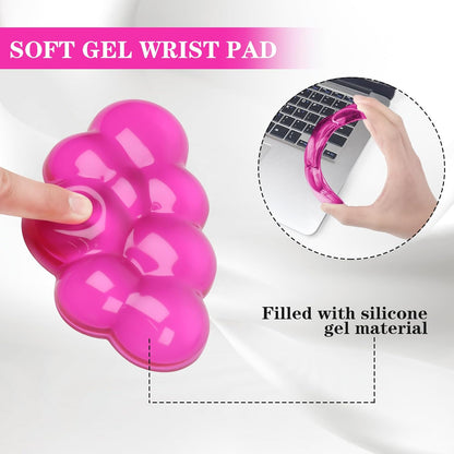Gel Cloud Keyboard and Mouse Wrist Rest, Cute Wrist Support and Arm Support Keyboard Rest for Keyboard and Mouse Typing Pain Relief，Suitable for Office/Computer/Laptop/Gaming（White）