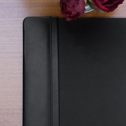 DACASSO Leather Desk Pad with Side Rails - Luxury Leather Desk Blotter for Writing - Executive Desk Surface Protector - (Chocolate Brown, 25.5 x 17.25”)