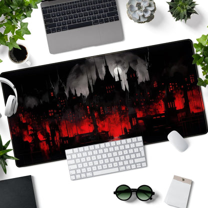 World Map Desk Mat Historical World Map Desk Pad Extra Large Computer Mouse Pad XL Black Topographic Mousepad Keyboard Pad for Desk Gaming Computer Laptop Office Non-Slip Desk Pad 31.5x11.8 in