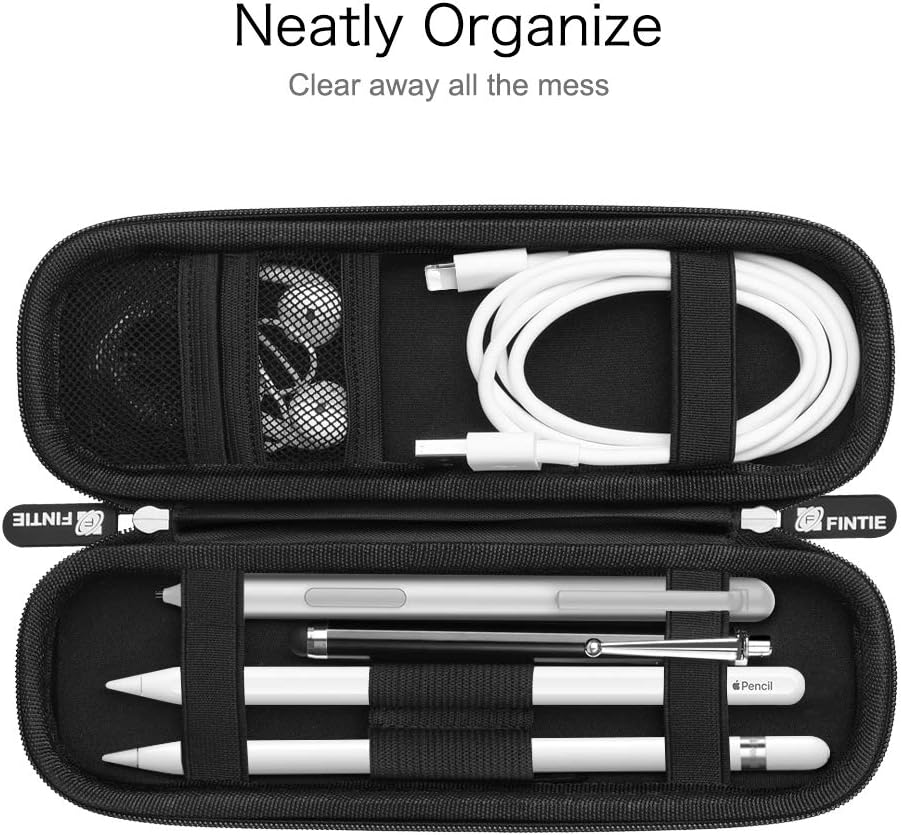Fintie Holder Case for Apple Pencil Pro, Apple Pencil (USB-C / 1st / 2nd Generation), PU Leather Carrying Bag Sleeve Compatible with Pen, USB Cable, Samsung Stylus, Lilac Marble