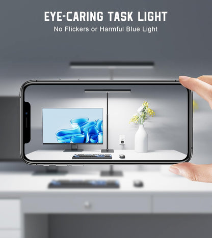 Desk Lamp with Clamp, Eye Caring LED Desk Lamp for Home Office with Gooseneck, Clip on Light with 3 Color Modes for Working, Reading, Drawing