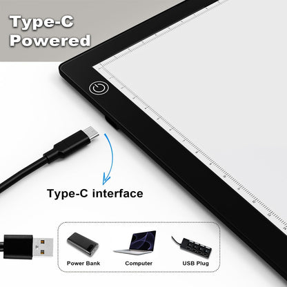 Slide & Negative Viewer Light Box, Light Table for Scanning Film Negatives and Slides/4A Light Pad,3-Level Backlight Ultra-Thin Film Scanner-USB Powered