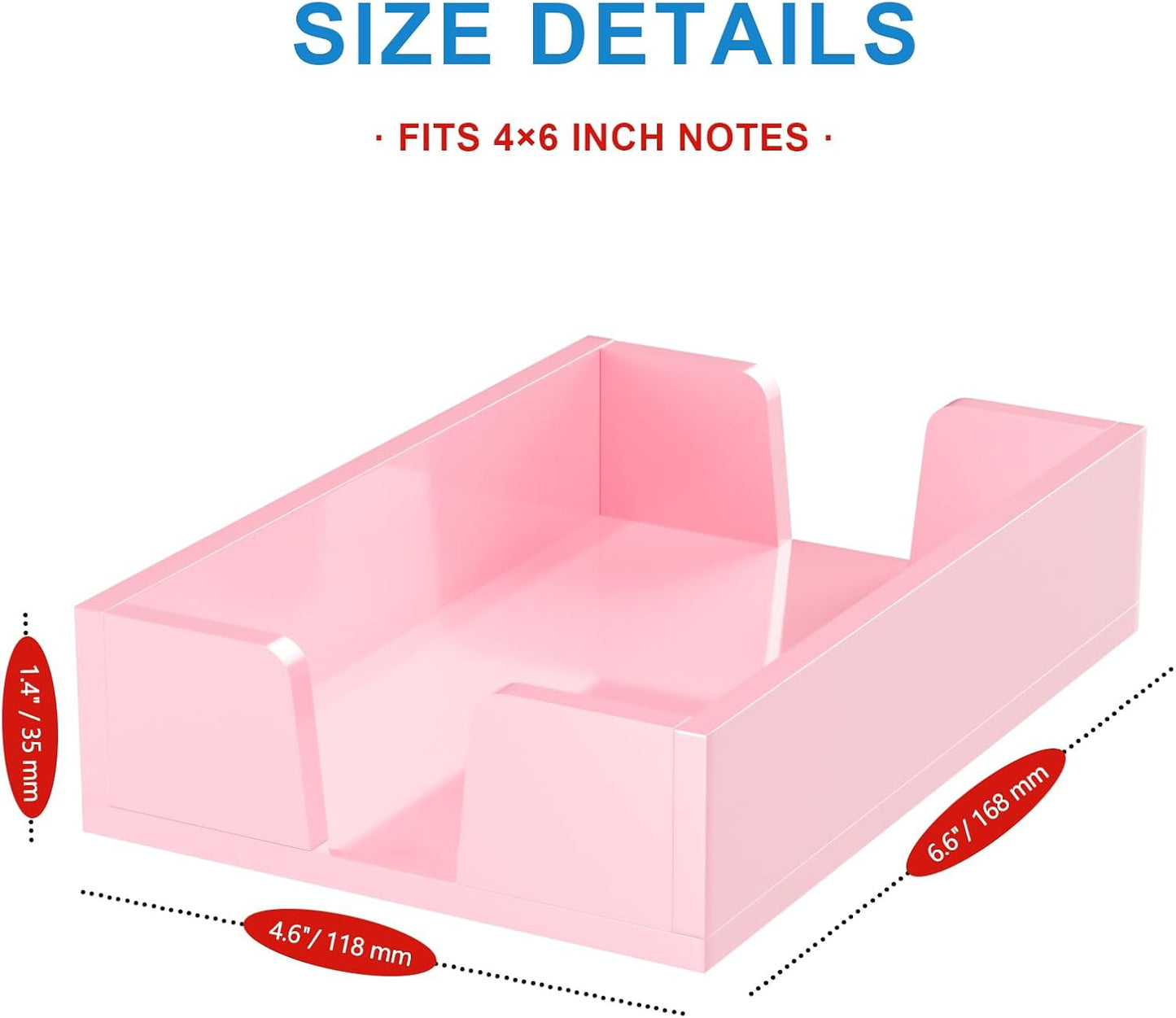 WINFFOR Acrylic Notepad Holder Dispenser - 4x6 in Sticky Note Memo Holder Self-Stick Note Pad Organizer (W/O Pads) Office Desk Accessories School Supplies, Crystal Clear