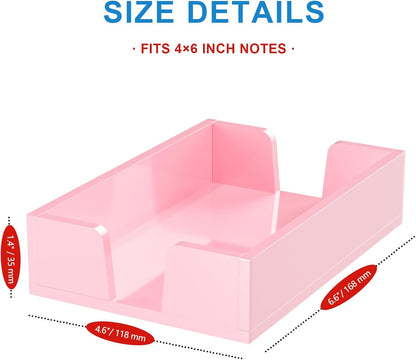 WINFFOR Acrylic Notepad Holder Dispenser - 4x6 in Sticky Note Memo Holder Self-Stick Note Pad Organizer (W/O Pads) Office Desk Accessories School Supplies, Crystal Clear