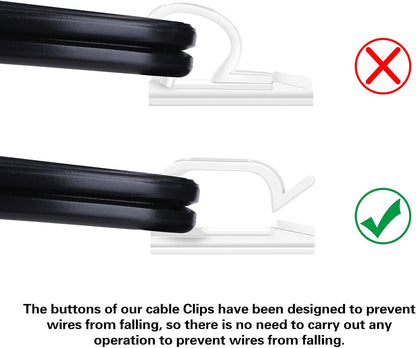XHF 120 PCS Adhesive Cable Wire Clips Black, Outdoor Christmas Light Clips, Cable Management Wire Organizer Cord Holder for Under Desk, Car, Wall, TV PC Ethernet Cable