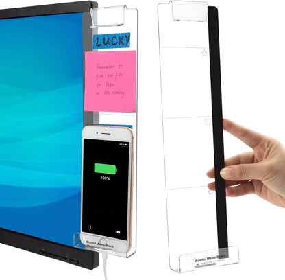 MDOZQ Office Desk Accessories 2pcs Computer Monitor Memo Board Message Board Supplies for Women Men Sticky Note Holder Home Desktop Decor