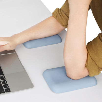 Leolee Elbow Rest Pads for Desk, Black Ergonomic Arm Rest Pads with Memory Foam & Non-Slip Base, Armrest Cushion Support Pad Relieve Elbow and Wrist Pain for Computer, Office, 2 Packs