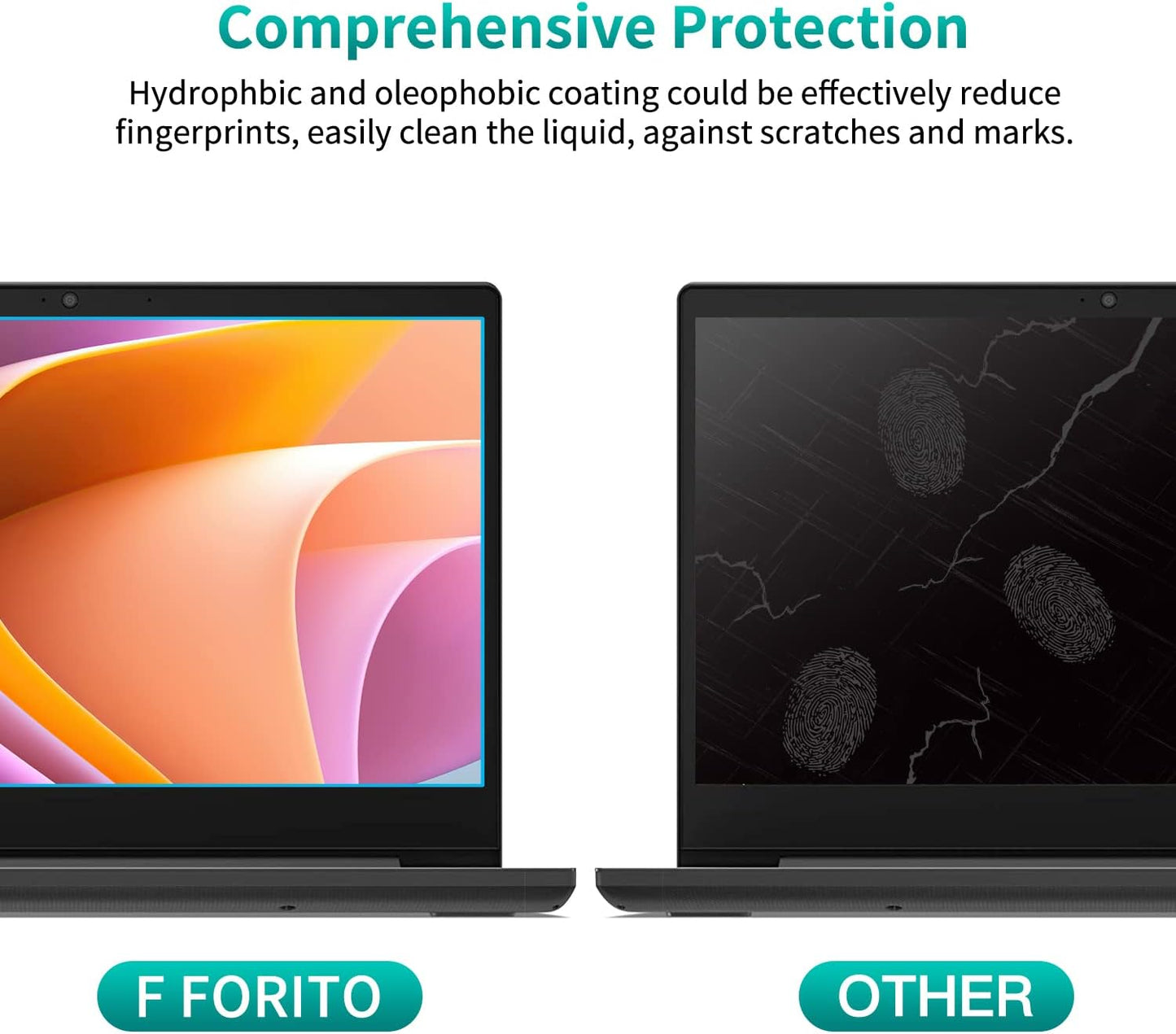 F FORITO 2-Pack 15.6 Inch Anti Blue Light Laptop Screen Protector, Eye Protection Anti Glare Matte Computer Screen Cover for 15.6" Laptop with 16:9 Aspect Ratio, Reduce Eye Strain and Touch Sensitive