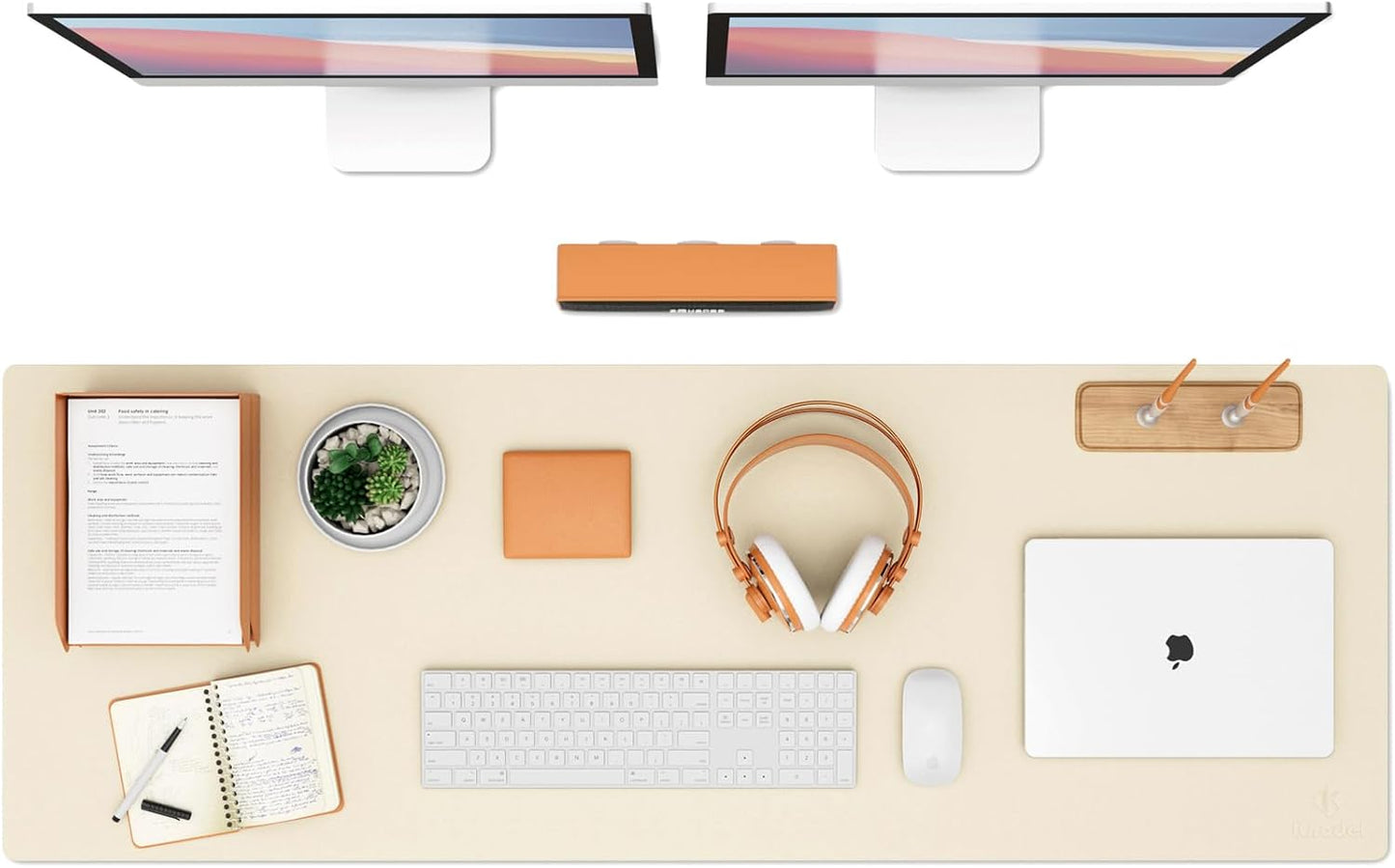 K KNODEL Large Office Leather Desk Mat, Mouse and Keyboard Pad, Computer and Laptop Mat, Desktop Protector and Cover, Writing Pad and Blotter (31.5"x15.7", Black)