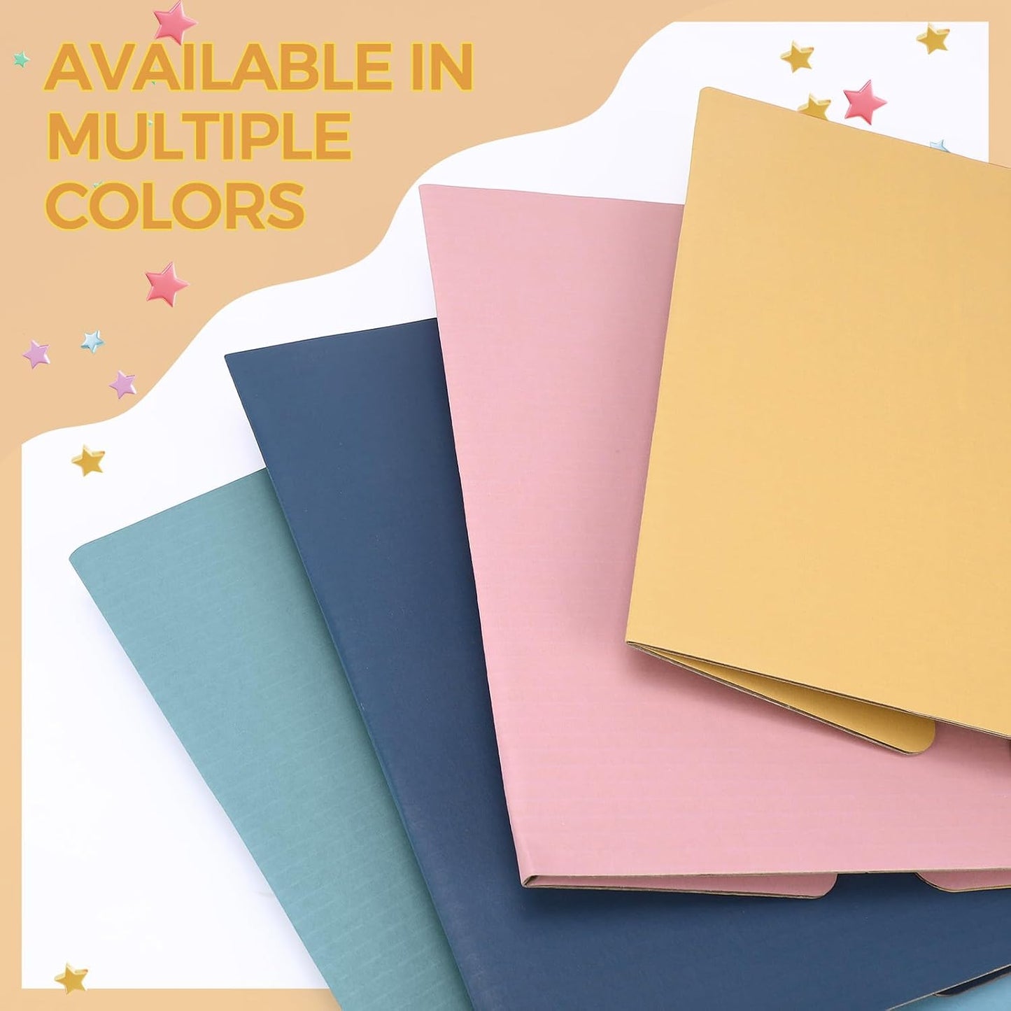Mooliwe 4 Pack 24" X 16" Trifold Poster Board, Medium Tri Fold Boards Foldable Corrugated Presentation Display Scalloped Borders for Science Fair Events, School Projects, Exhibitions (Macaron)