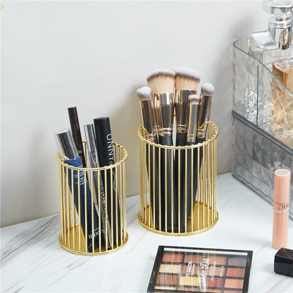2 Sets Metal Pen Holder for Desk,Makeup Brushes Cup Holder, Pencil Holders, Pen cup, Home and Office Organizer, Black