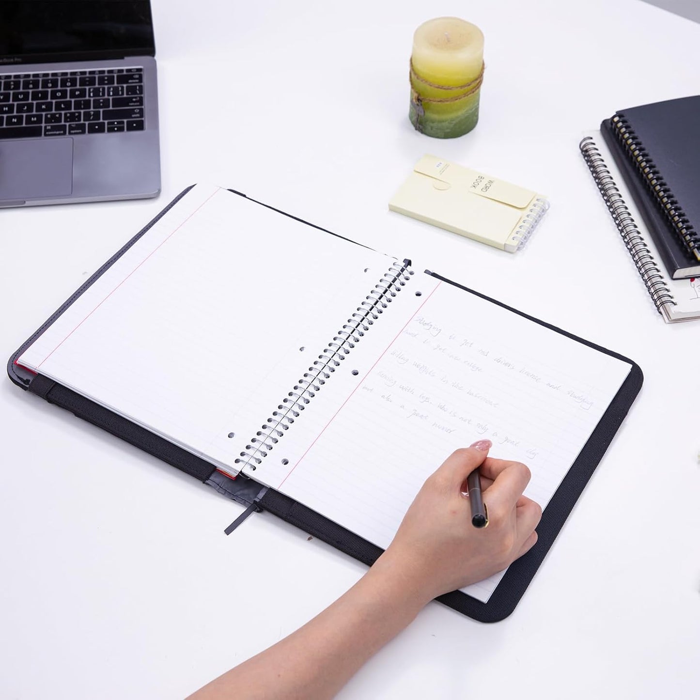 Journal Notebook Cover for Work, Journaling Notebooks Protector - Portfolio Organizer Compatible with Rocketbook Fusion, with Pen loop, Business Card Holder, File Pocket for accessories