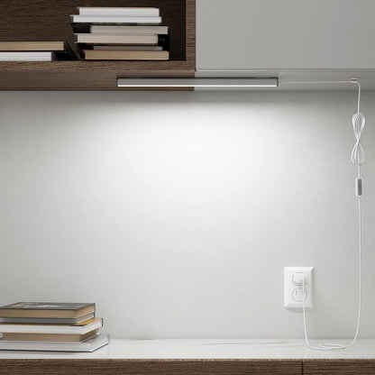 ASOKO LED Under Cabinet Lighting USB Plug-in, Dimmable, 3 Color Temperature, 14.5 in, Under Counter Lights for Kitchen,Shelf,Cupboard, Under Desk Monitor Light Bar (Sliver, 14.5 inch-2 Pack)