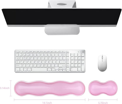 Gel Cloud Keyboard and Mouse Wrist Rest, Cute Wrist Support and Arm Support Keyboard Rest for Keyboard and Mouse Typing Pain Relief，Suitable for Office/Computer/Laptop/Gaming（White）