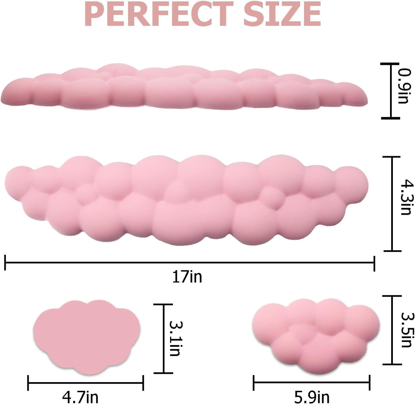 Cloud Wrist Rest Keyboard, PU Leather Memory Foam Wrist Rest for Computer Keyboard, Ergonomic Keyboard Wrist Rest and Cute Mouse Wrist Rest for Gaming,Office,Computer,Typing Pain Relief,Pastel Green