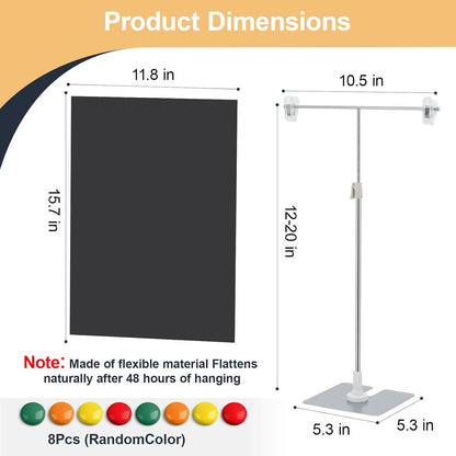 11.8"×15.7" Magnetic Board, Soft Magnet Board, Magnetic Bulletin Board, Desktop Magnet Display Stand for Office, Home, School, Kitchen