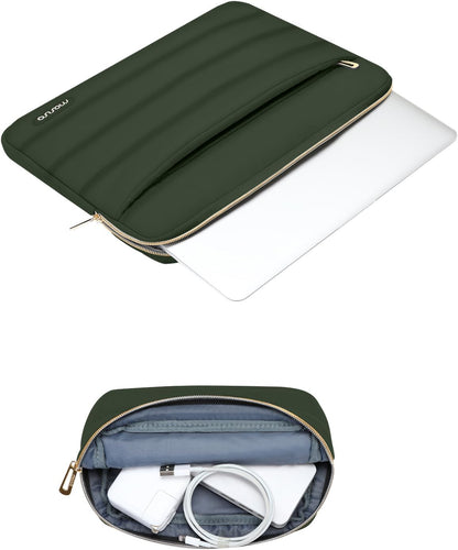 MOSISO Laptop Case 13.3 inch,13-13.3 inch Puffy Laptop Sleeve Compatible with MacBook Neo/Air 13.6 M5 M4 M3 M2 M1/Pro 13/14,HP Dell ASUS Lenovo,Polyester Horizontal Bag with Small Case, Sand
