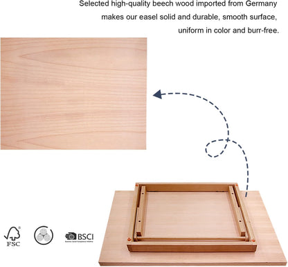 Tabletop Easel A3 Painting Easel with Smooth Surface, Adjustable Angle Art Easel for Artists, Children, Beginners & Student