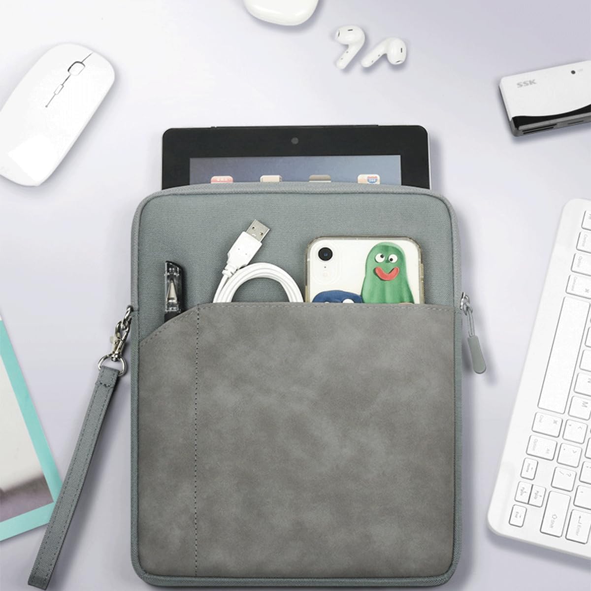 CAAORDKSO 9-11 Inch Tablet Sleeve Case, Tablet Bag Carrying Travel Pouch for iPad 11-inch A16 2025, 11 inch iPad Air M3 M2 / Pro M4, 10.2 10.9" iPad, Galaxy Tab S8/S9 11"/ Galaxy Tab A9+ Bag, Purple