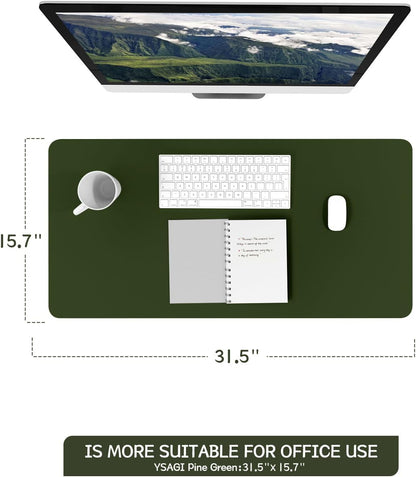 YSAGi Non-Slip Leather Desk Pad, Waterproof Laptop Computer Desk Keyboard Mat, Table Protector Blotter Mat, Large Mouse Pad for Office/Work/Home/Decor(Black, 31.5" x 15.7")