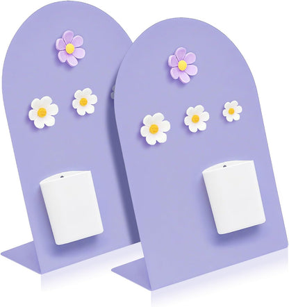 Desk Magnetic Message Board, Metal Bulletin/Memo Board with Magnetic Pen Holder and Flower Pins with Stand, Souvenir/Photo Display Board for Home, Office, Dormitory, Apartment, 8 * 11Inch (White)