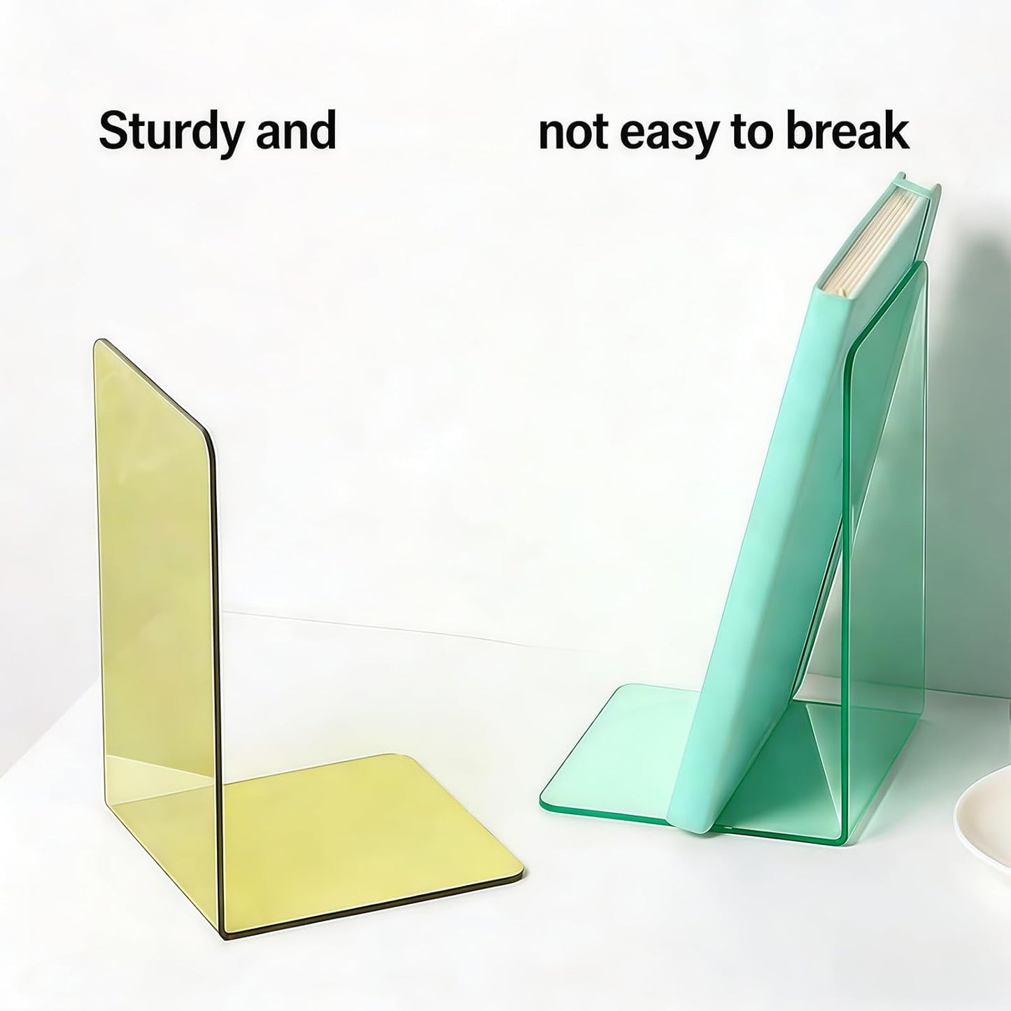 Book Stand for Display, Clear Bookends for Bookshelves, Decorative Book Holder for Music Sheets and Magazines