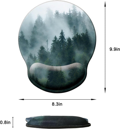 Mouse Pad with Wrist Support, Ergonomic Mouse Pad with Memory Foam Wrist Rest Cushion, Non-Slip Rubber Base Gaming Mice Pad for Home Office Computer Laptop, Flowers Grass