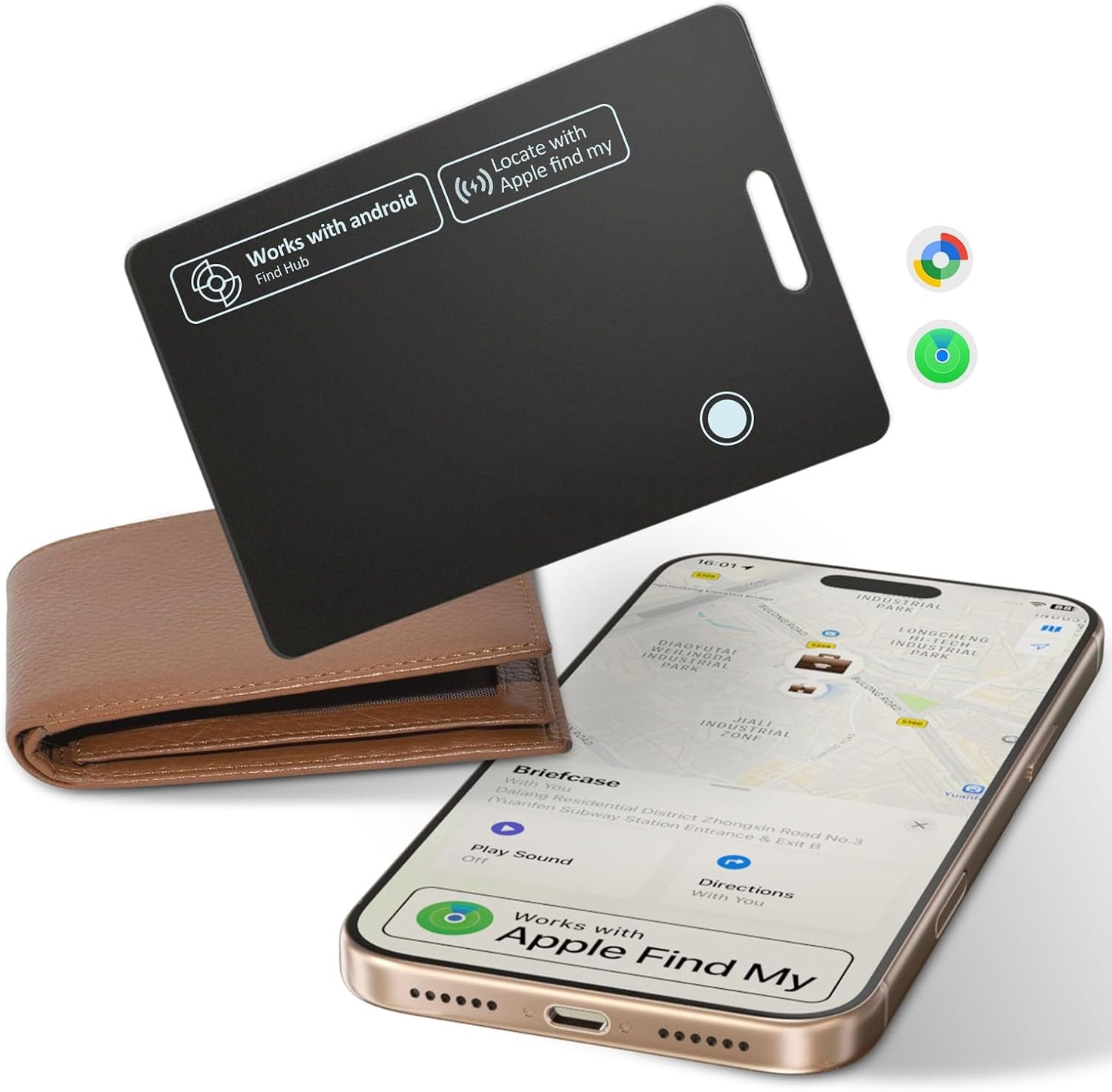 2 Pack Ultra Slim Rechargeable Wallet Tracker Card, IP67 Waterproof Bluetooth Tracking Card Compatible with Apple Find My & Android, Item Locator for Wallet Luggage Backpack