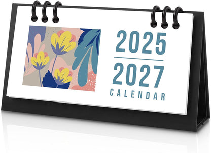 KONVINIT Small Desk Calendar 2026-2027, 6.3" x 3.1", 2026 Desk Calendar - Runs From January 2026 Until December 2027, 24 Months Mini Desktop Calendar for School, Home and Office Supplies