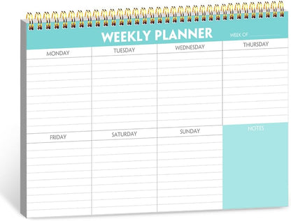 (3-Pack) Weekly Planner - 7" x 10" Weekly Pad Organizers Habit Tracker Journal for Man & Women, 52 Sheets, 100gsm Paper, Undated Weekly To Do List Notepad with Your Life, Teal