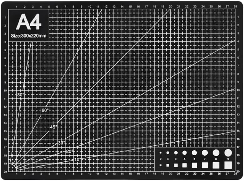 Professional A4 Self-Healing Cutting Mat, Non-Slip Craft Cutting Board with Grid, Durable PVC Material for Handmade Scrapbooking, Sewing, Model Making and Office Desktop Protection